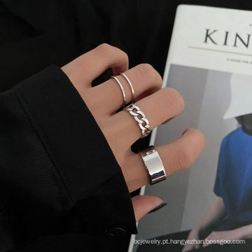 Shangjie Oem Anillo Hip Hop Punk Terroir Ringue Cool Mulheres Alia Anel de Casamento de Fashion Set Anéis minimalistas